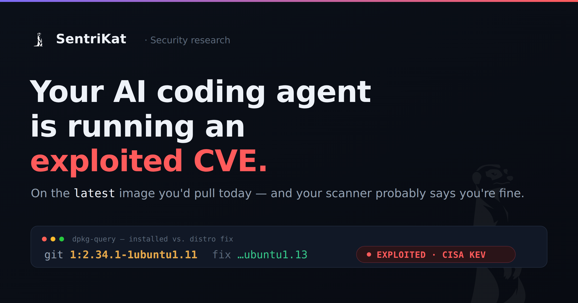 Your AI coding agent ships an actively exploited vulnerability. Your scanner says it's clean